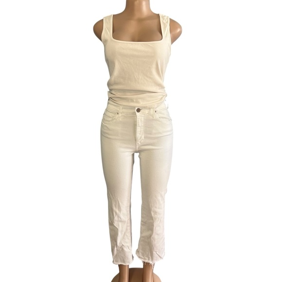 Adriano Goldschmied Farrah Mid-Rise Crop Boot Jeans White - Picture 3 of 10